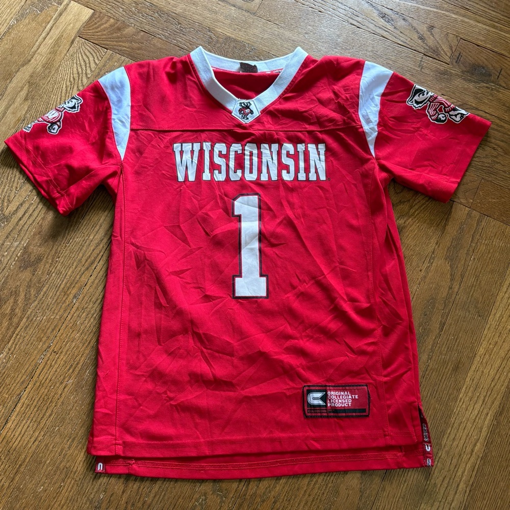 Wisconsin Badgers #1‎ Football Jersey Youth Large (16–18) Red NCAA Colosseum